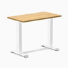 Desky fixed mini rubberwood sit stand desk in light oak