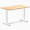 Desky fixed mini rubberwood sit stand desk in natural rubber