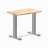 Desky fixed mini rubberwood sit stand desk in natural rubber