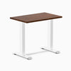 Desky fixed mini rubberwood sit stand desk in red walnut