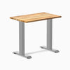 Desky Zero Mini Hardwood Office Desk-Fixed Desks-Desky-Teak-800x500mm-Grey-DeskyÌâå¨ Australia