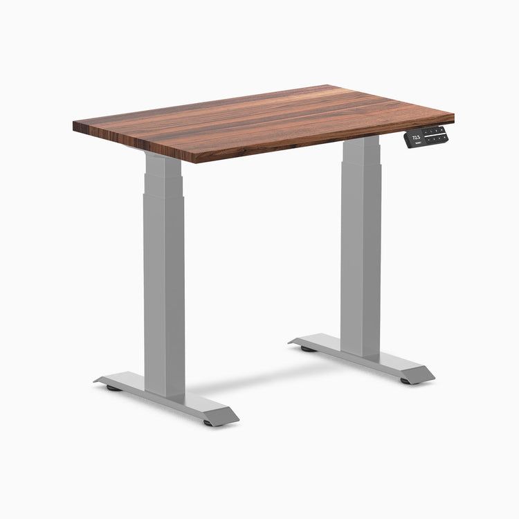 Desky Dual Mini Hardwood Sit Stand Desk-Dual Desks-Desky-Walnut-800x500mm-Grey-DeskyÌâå¨ Australia