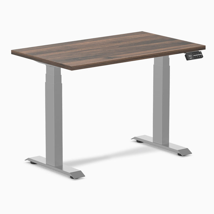 Desky Dual Mini Sit Stand Desk-Dual Desks-Desky-Jarrah Legno-1000x600mm-Grey-Desky® Australia