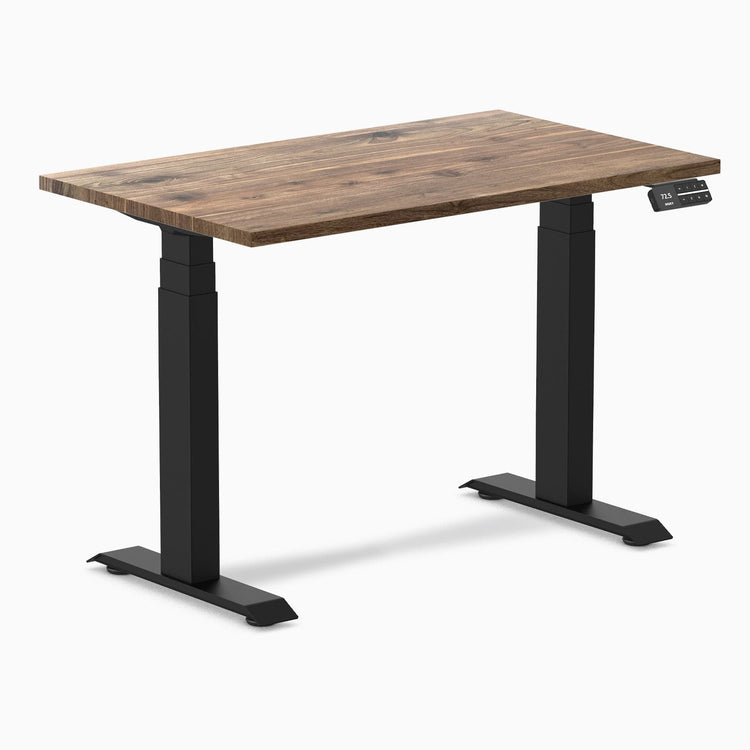 Desky Dual Mini Hardwood Sit Stand Desk-Hardwood Natural Walnut DeskyÌâå¨