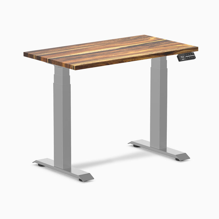 Desky Dual Mini Hardwood Sit Stand Desk-Dual Desks-Desky-Pheasantwood-900x500mm-Grey-Desky® Australia