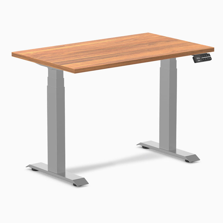 Desky Dual Mini Sit Stand Desk-Dual Desks-Desky-Prime Oak-1000x600mm-Grey-Desky® Australia