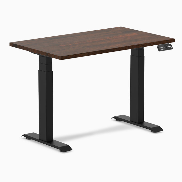 Dual mini rubberwood dark walnut standing desk - Desky