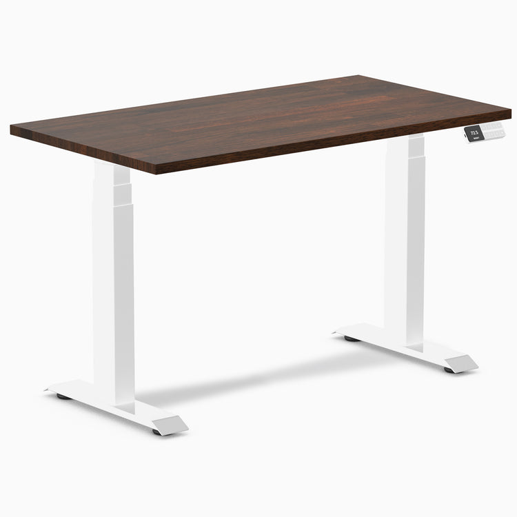 Dual mini rubberwood dark walnut standing desk - Desky