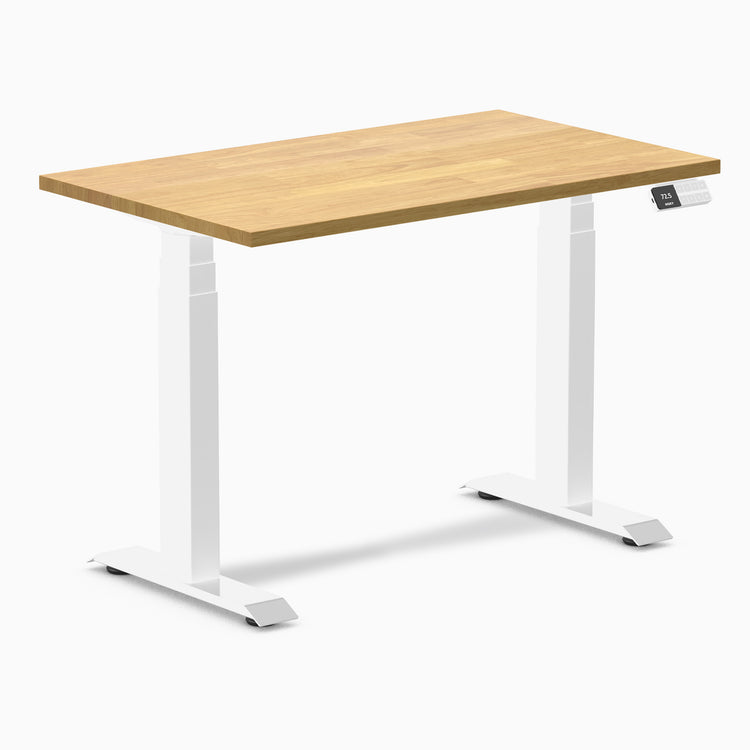 Dual mini rubberwood light oak standing desk - Desky