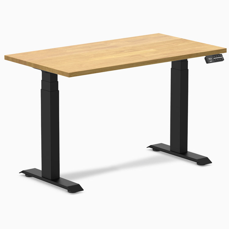 Dual mini rubberwood light oak standing desk - Desky