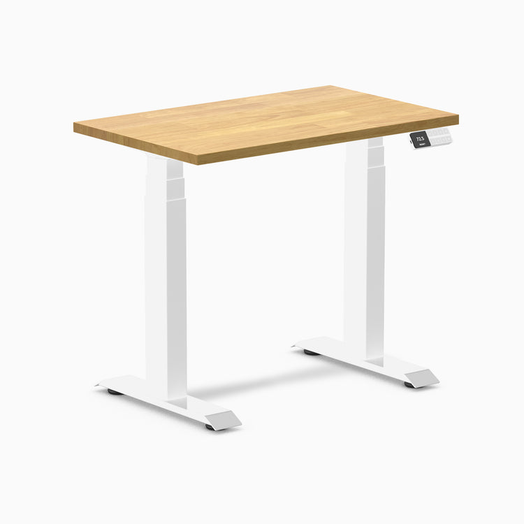 Dual mini rubberwood light oak standing desk - Desky