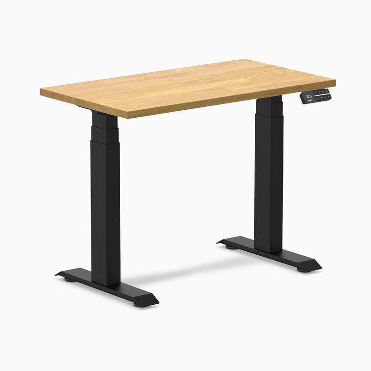 Dual mini rubberwood light oak standing desk - Desky