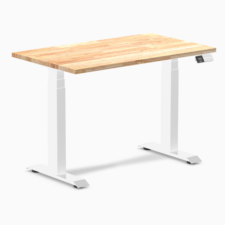 Dual mini rubberwood natural standing desk - Desky