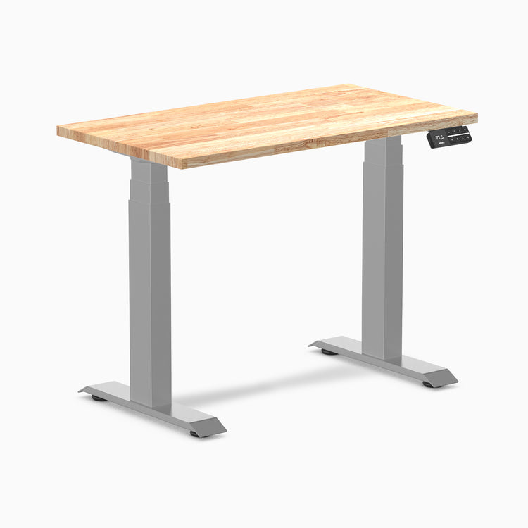 Dual mini rubberwood natural standing desk - Desky