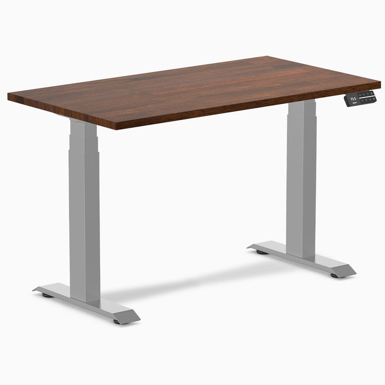 Dual mini rubberwood red walnut standing desk - Desky