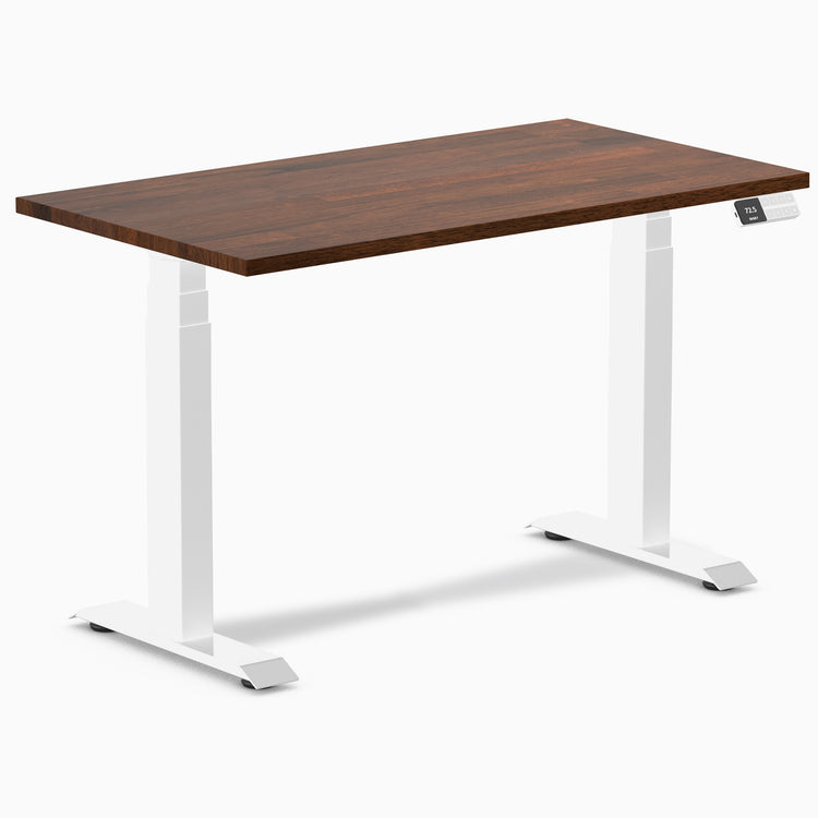 Dual mini rubberwood red walnut standing desk - Desky