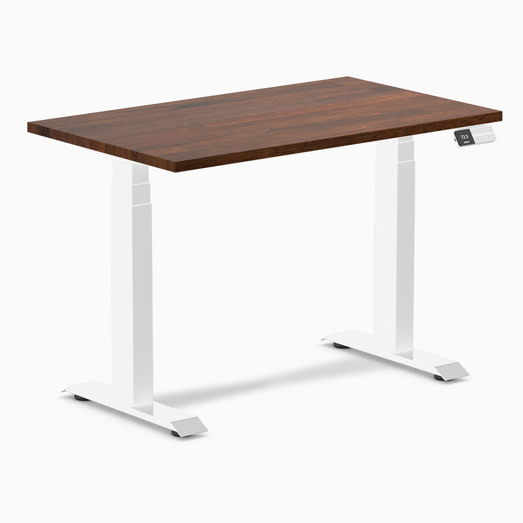 Dual mini rubberwood red walnut standing desk - Desky