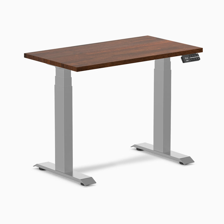 Dual mini rubberwood red walnut standing desk - Desky