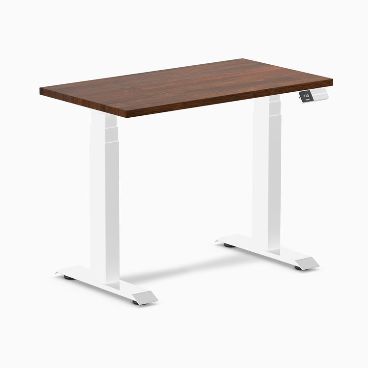 Dual mini rubberwood red walnut standing desk - Desky