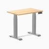 Desky Dual Mini Sit Stand Desk-Dual Desks-Desky-Sublime Teak-800x500mm-Grey-Desky® Australia