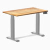 Desky Dual Mini Hardwood Sit Stand Desk-Dual Desks-Desky-Teak-1000x600mm-Grey-DeskyÌâå¨ Australia
