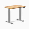 Desky Dual Mini Hardwood Sit Stand Desk-Dual Desks-Desky-Teak-800x500mm-Grey-Desky® Australia