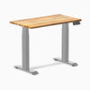 Desky Dual Mini Hardwood Sit Stand Desk-Dual Desks-Desky-Teak-900x500mm-Grey-Desky® Australia