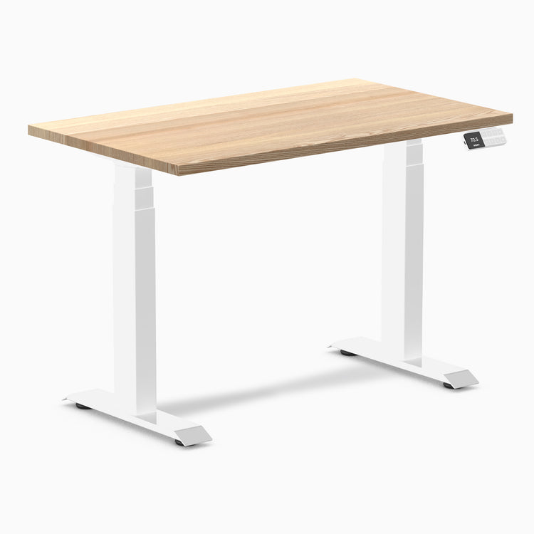 Desky Dual Mini Hardwood Sit Stand Desk-White Ash Desky®