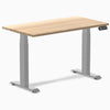Desky Dual Mini Hardwood Sit Stand Desk-Dual Desks-Desky-White Ash-1100x600mm-Grey-Desky® Australia