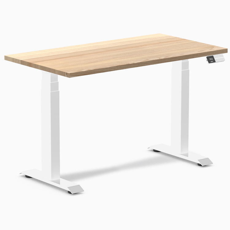 Desky Dual Mini Hardwood Sit Stand Desk-White Ash Desky®