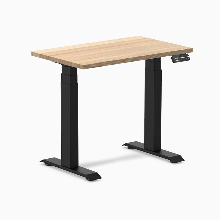 Desky Dual Mini Hardwood Sit Stand Desk-White Oak Desky®