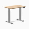 Desky Dual Mini Hardwood Sit Stand Desk-Dual Desks-Desky-White Ash-800x500mm-Grey-Desky® Australia
