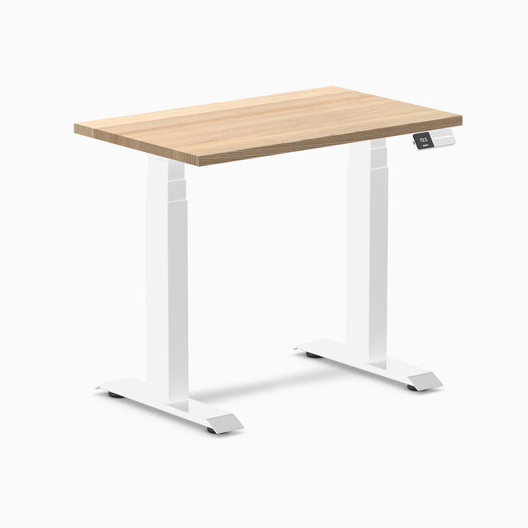 Desky Dual Mini Hardwood Sit Stand Desk-White Oak Desky®