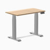 Desky Dual Mini Hardwood Sit Stand Desk-Dual Desks-Desky-White Ash-900x500mm-Grey-Desky® Australia