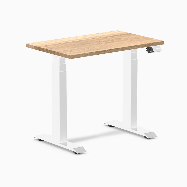 Desky Dual Mini Hardwood Sit Stand Desk-White Oak Desky®