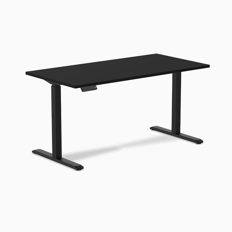 Desky single sit stand desk in black 