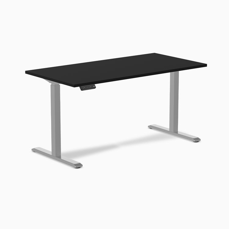 Desky single sit stand desk in black 