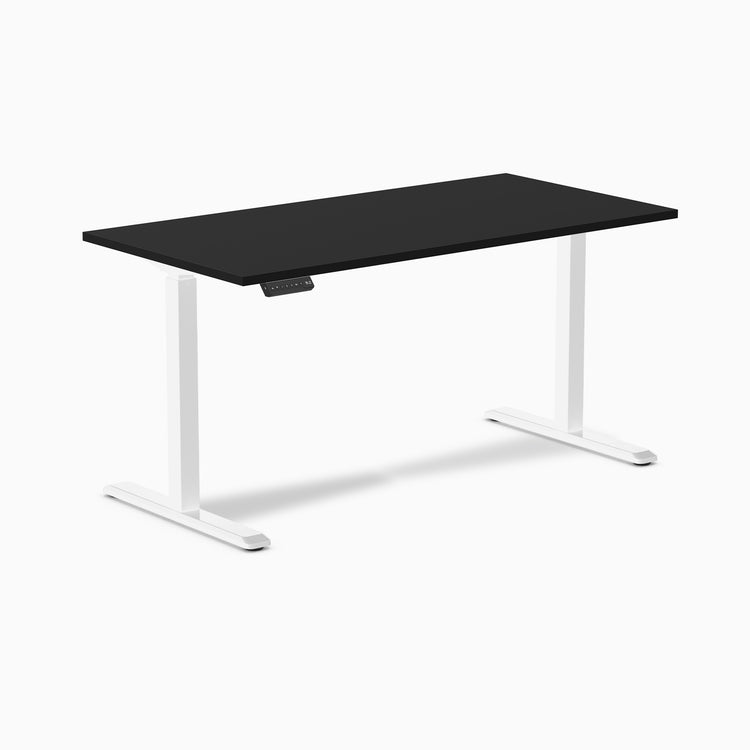 Desky single sit stand desk in black 