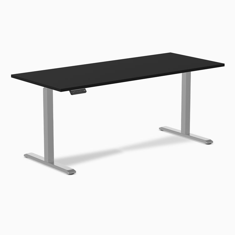 Desky single sit stand desk in black 