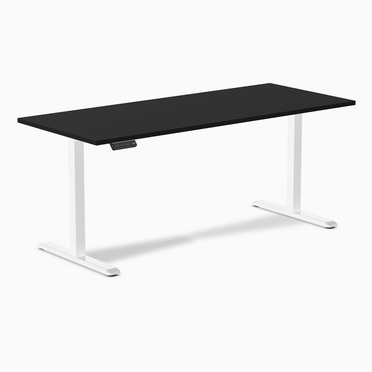 Desky single sit stand desk in black 