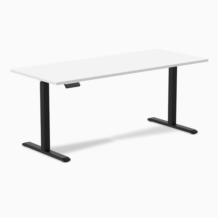 Desky single sit stand desk in white 