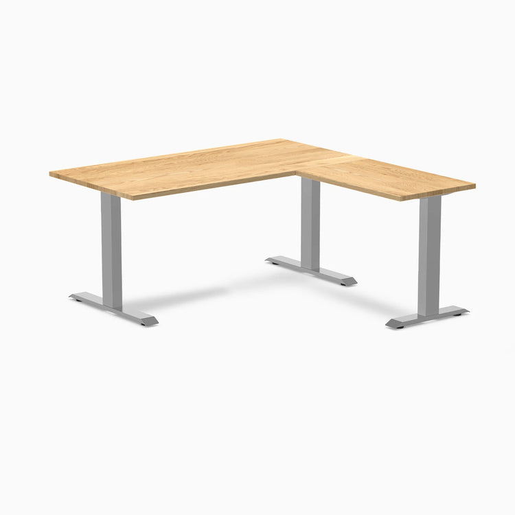 Desky Zero Hardwood L-Shape Office Desk-Desks-Desky-White Oak-1500x750x1550x500mm-Grey-DeskyÌâå¨ Australia