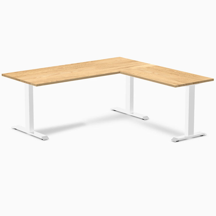 Desky Zero Hardwood L-Shape Office Desk-Desks-Desky-White Oak-1800x750x1750x600mm-White-DeskyÌâå¨ Australia