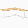Desky Zero Hardwood L-Shape Office Desk-Desks-Desky-White Oak-1800x750x1750x600mm-White-Desky® Australia