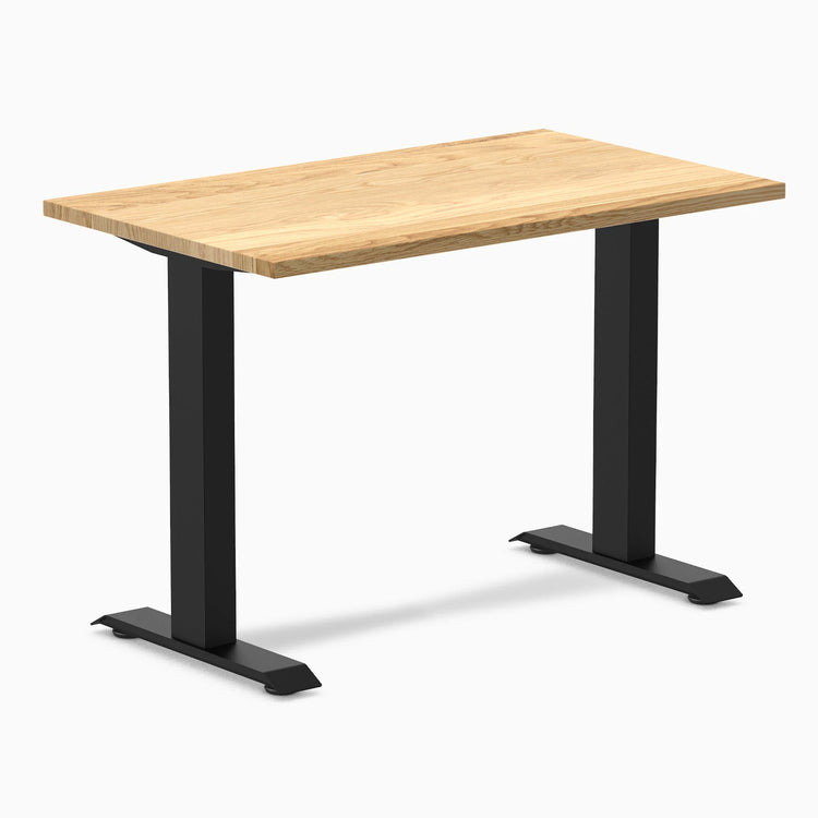 Desky Zero Mini Hardwood Office Desk-Fixed Desks-Desky-White Oak-1000x600mm-Matte Black-DeskyÌâå¨ Australia