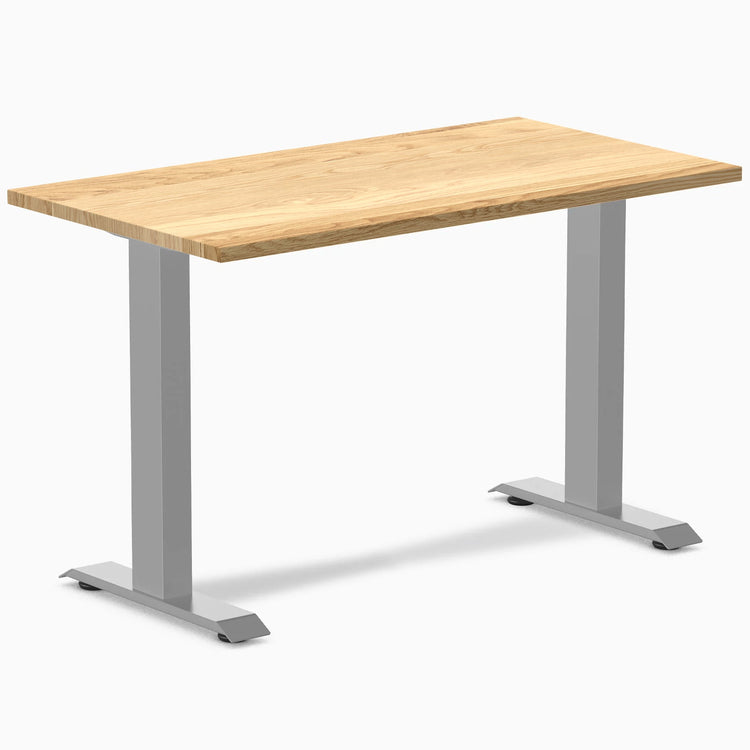 Desky Zero Mini Hardwood Office Desk-Fixed Desks-Desky-White Oak-1100x600mm-Grey-DeskyÌâå¨ Australia
