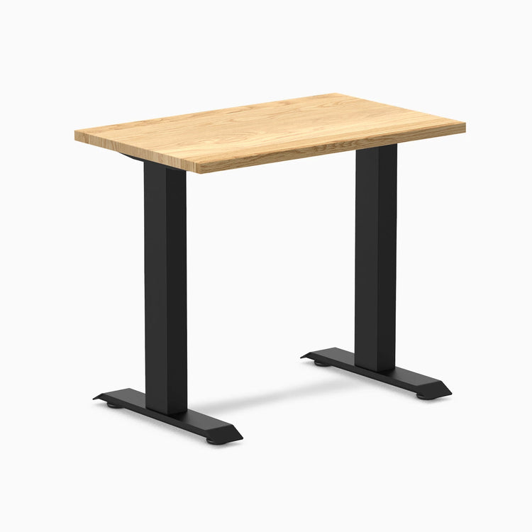 Desky Zero Mini Hardwood Office Desk-Fixed Desks-Desky-White Oak-800x500mm-Matte Black-DeskyÌâå¨ Australia