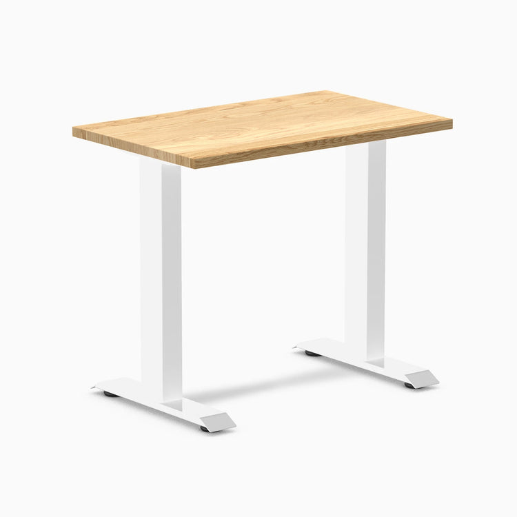 Desky Zero Mini Hardwood Office Desk-Fixed Desks-Desky-White Oak-800x500mm-White-DeskyÌâå¨ Australia