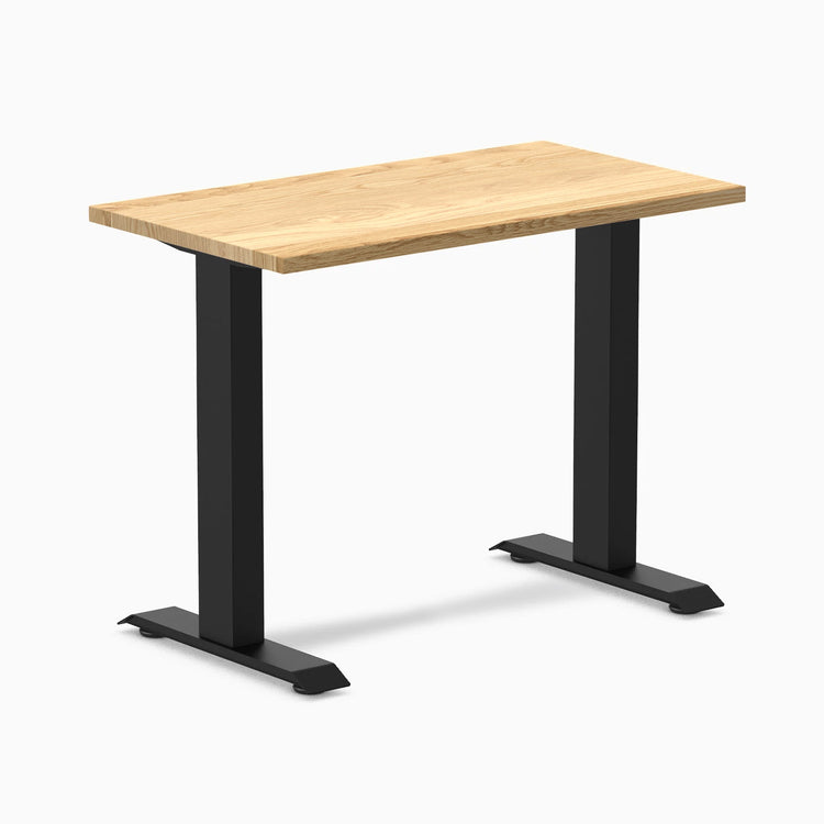 Desky Zero Mini Hardwood Office Desk-Fixed Desks-Desky-White Oak-900x500mm-Matte Black-DeskyÌâå¨ Australia