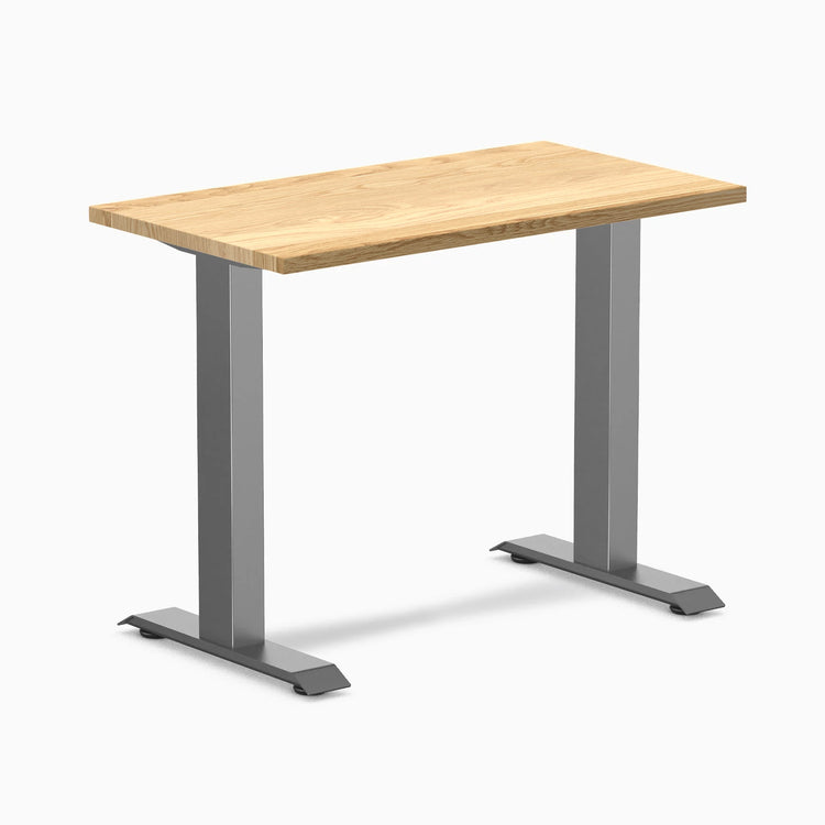 Desky Zero Mini Hardwood Office Desk-Fixed Desks-Desky-White Oak-900x500mm-Space Grey-DeskyÌâå¨ Australia